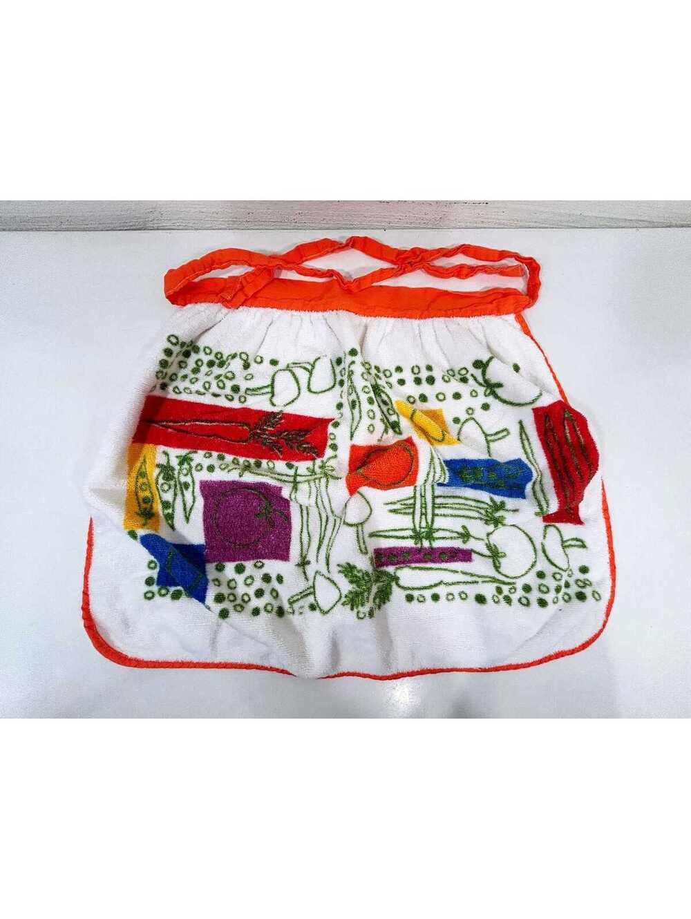 Towel Apron Colorful Vegetable Print Retro Kitchen